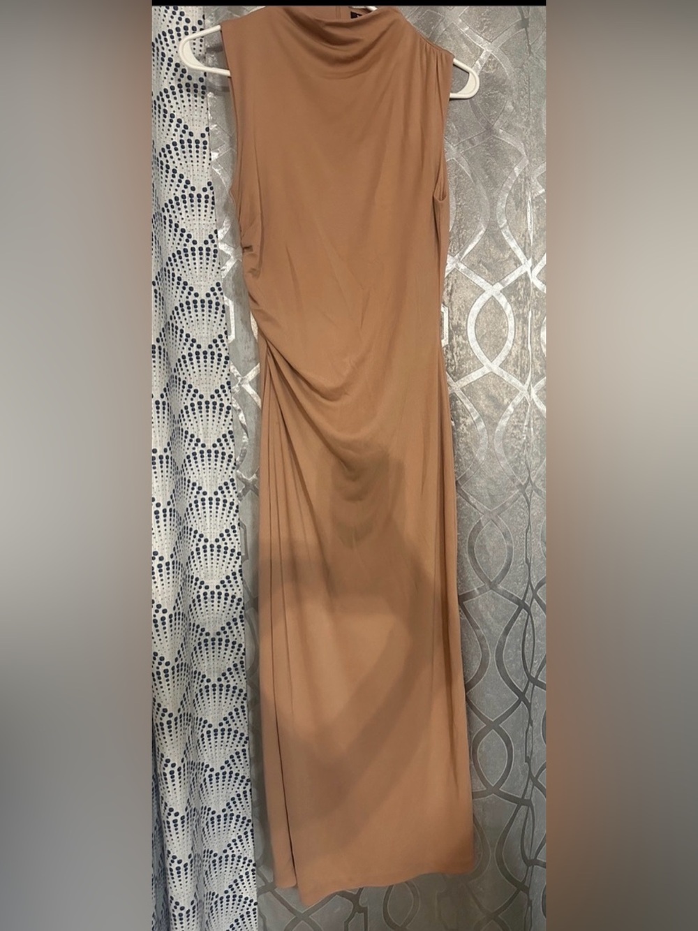 Steve Madden Camel Sleeveless Draped Maxi Skirt Sz XS